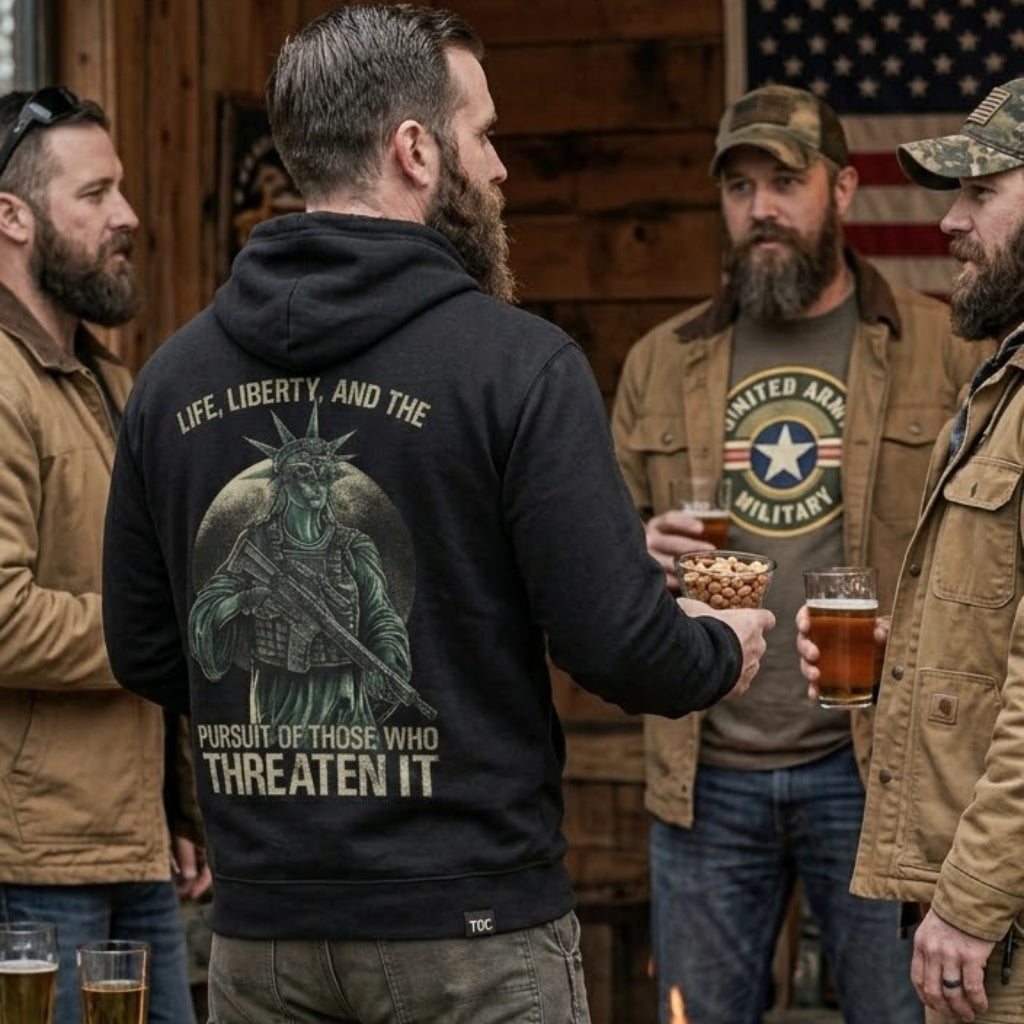Tactical Liberty distressed graphic unisex hoodie - view 4 - Reborn XII