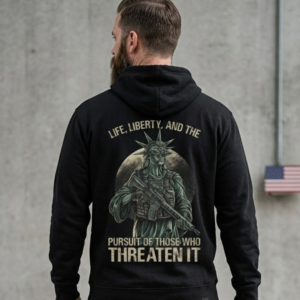 Tactical Liberty distressed graphic unisex hoodie - view 6 - Reborn XII