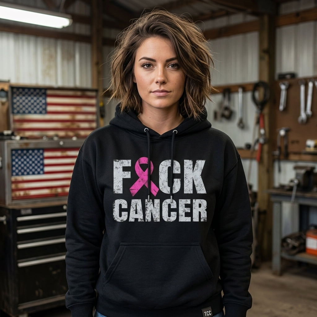 Stand Against Breast Cancer distressed graphic unisex hoodie - view 6 - Reborn XII