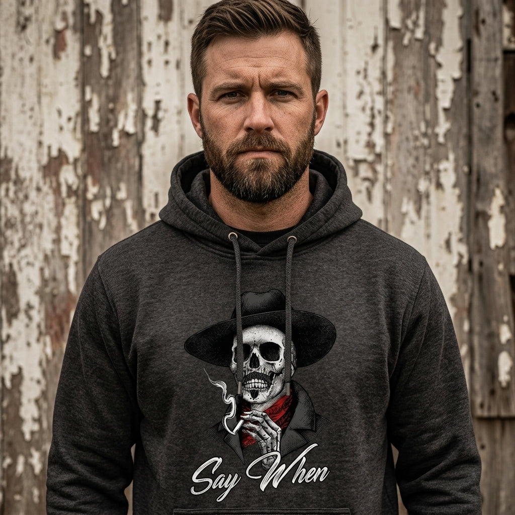Say When distressed graphic unisex hoodie - view 7 - Reborn XII