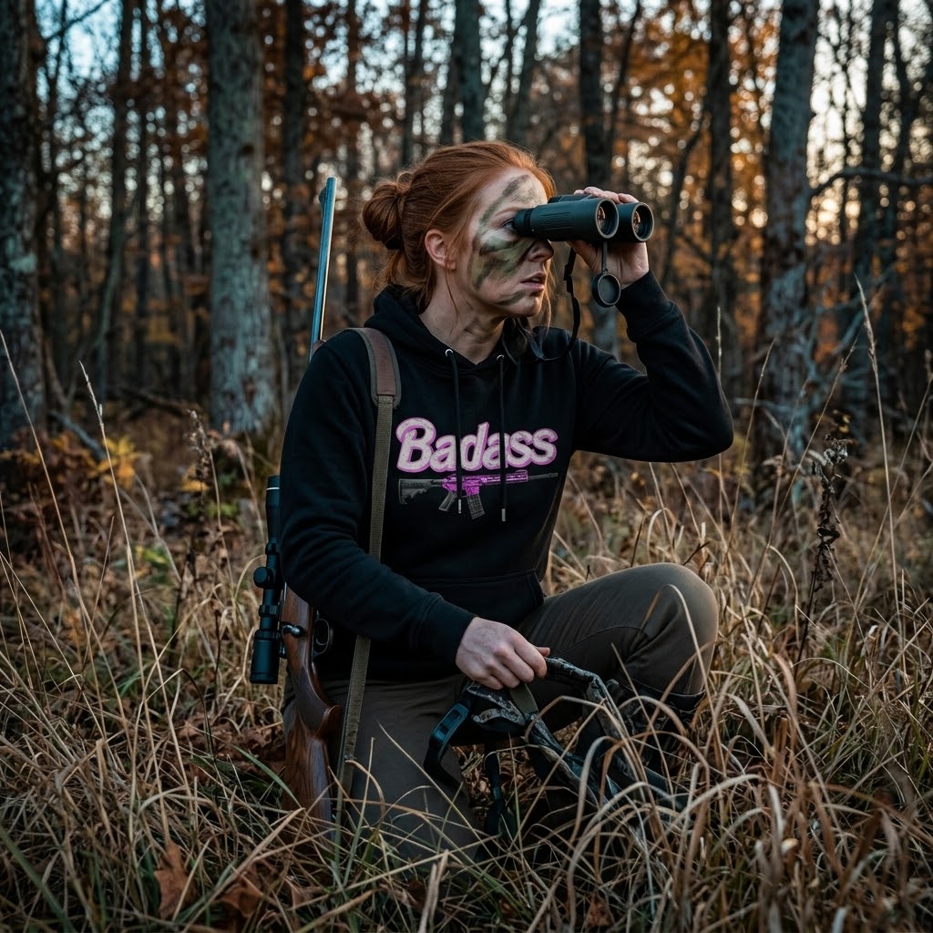 Badass Woman distressed graphic unisex hoodie - view 4 - Reborn XII
