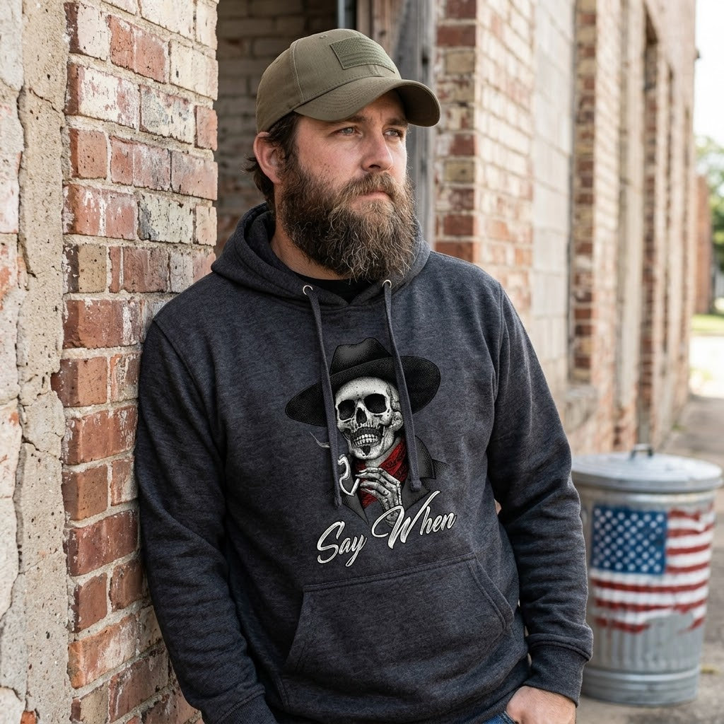 Say When distressed graphic unisex hoodie - view 12 - Reborn XII