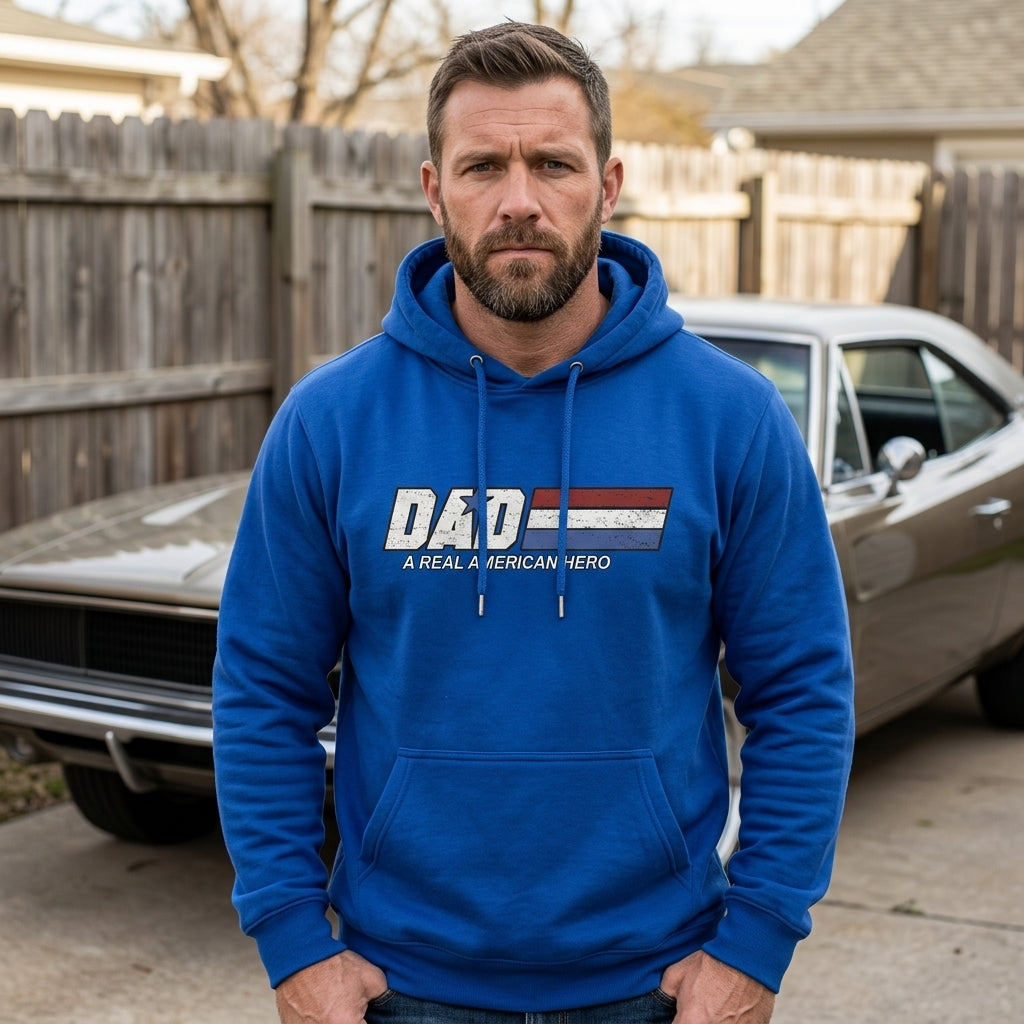 Dad - A Real American Hero distressed graphic unisex hoodie - view 5 - Reborn XII