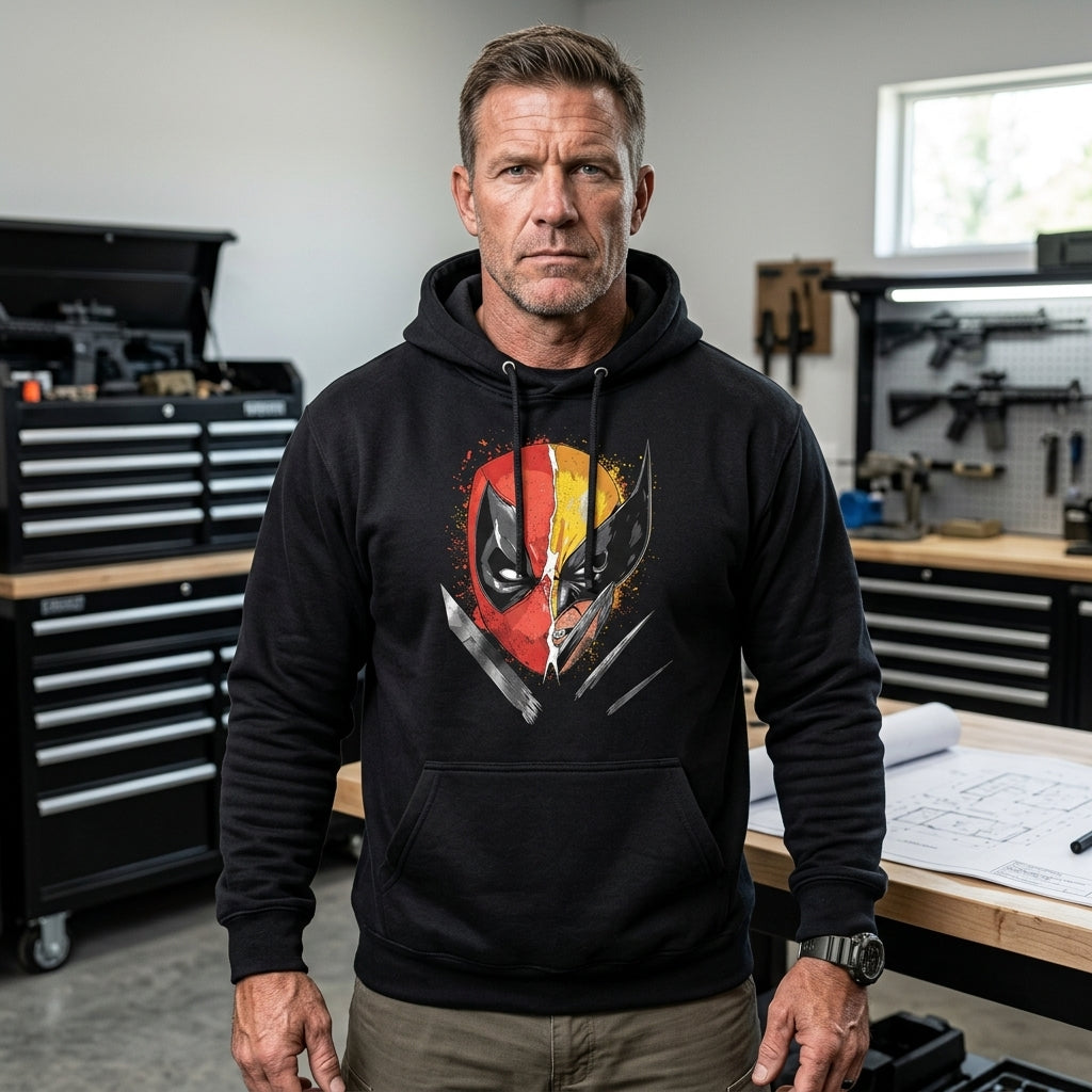 Mercenary Mutant distressed graphic unisex hoodie - view 3 - Reborn XII