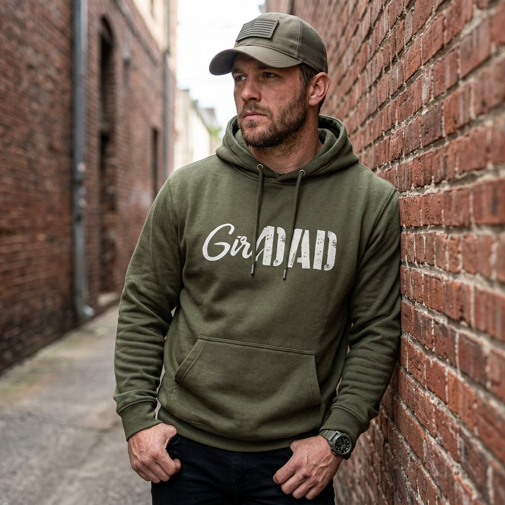 Girl Dad - Her First Love distressed graphic unisex hoodie - view 5 - Reborn XII