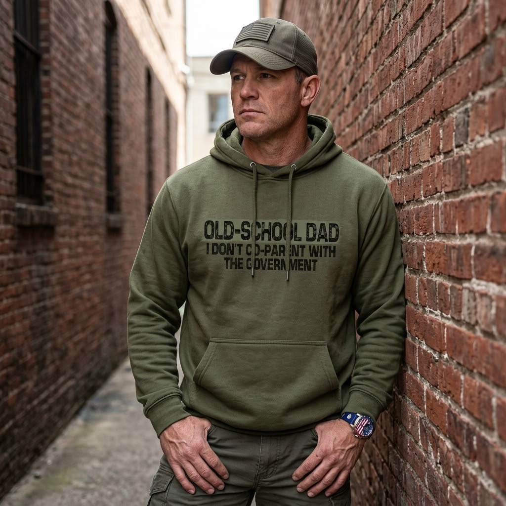 Old School Dad distressed graphic unisex hoodie - view 5 - Reborn XII