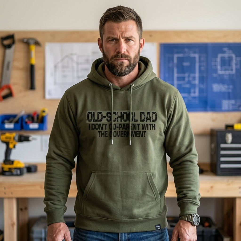 Old School Dad distressed graphic unisex hoodie - view 6 - Reborn XII