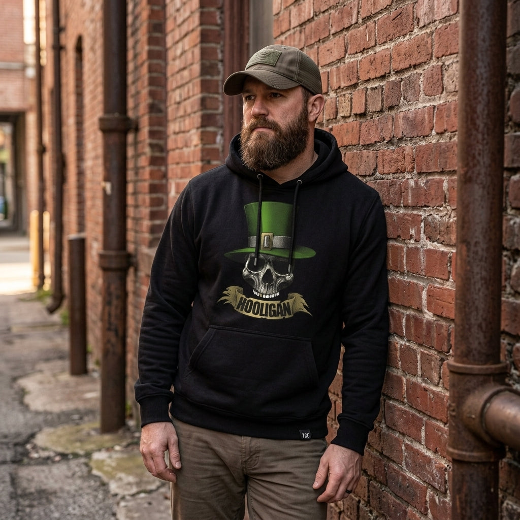 Hooligan distressed graphic unisex hoodie - view 5 - Reborn XII