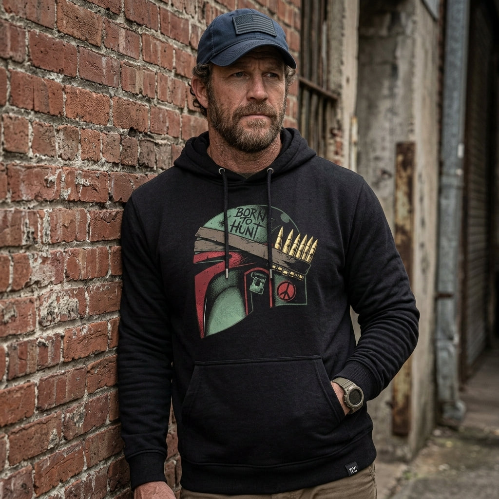 Born To Hunt distressed graphic unisex hoodie - view 6 - Reborn XII