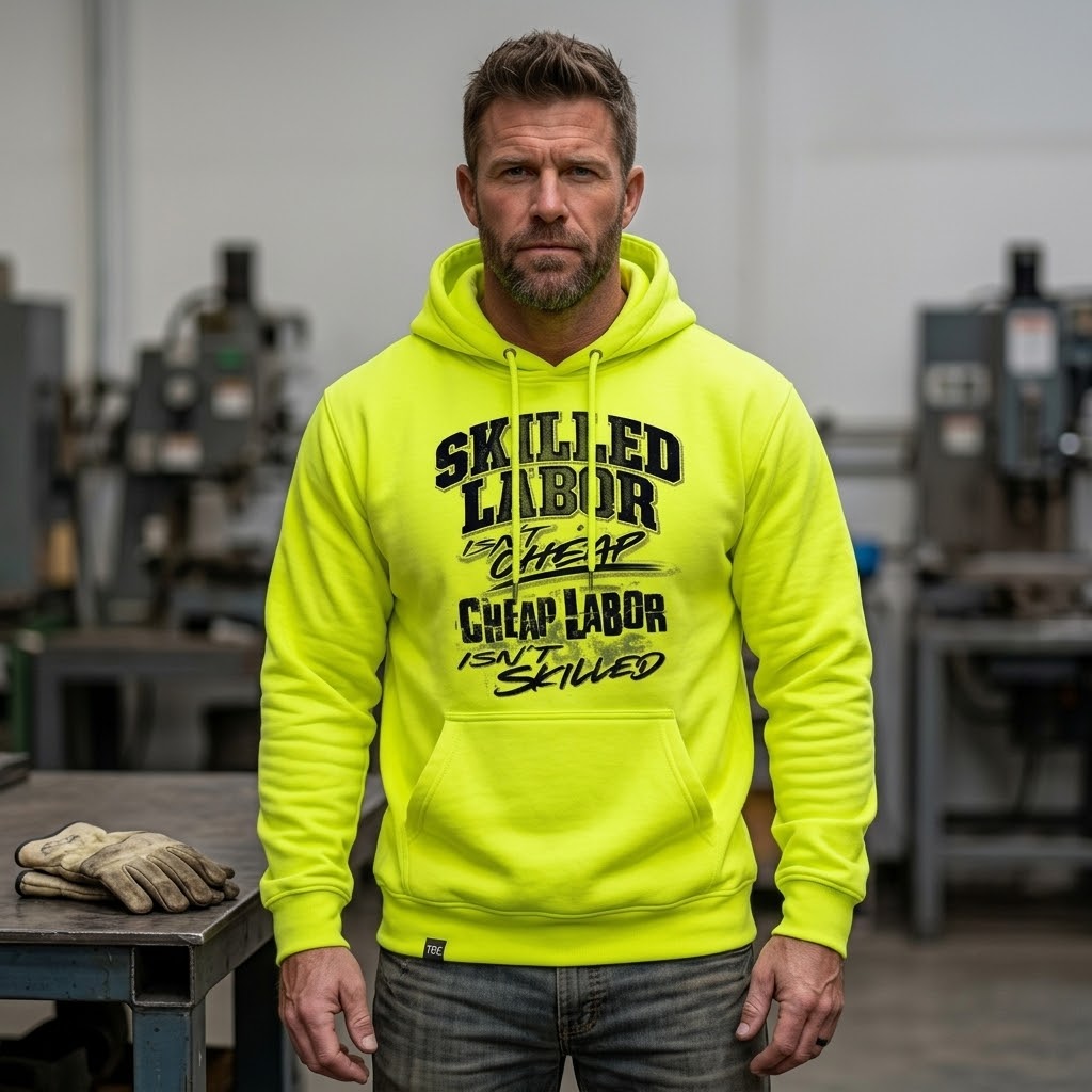 Skilled Labor distressed graphic unisex hoodie - view 4 - Reborn XII