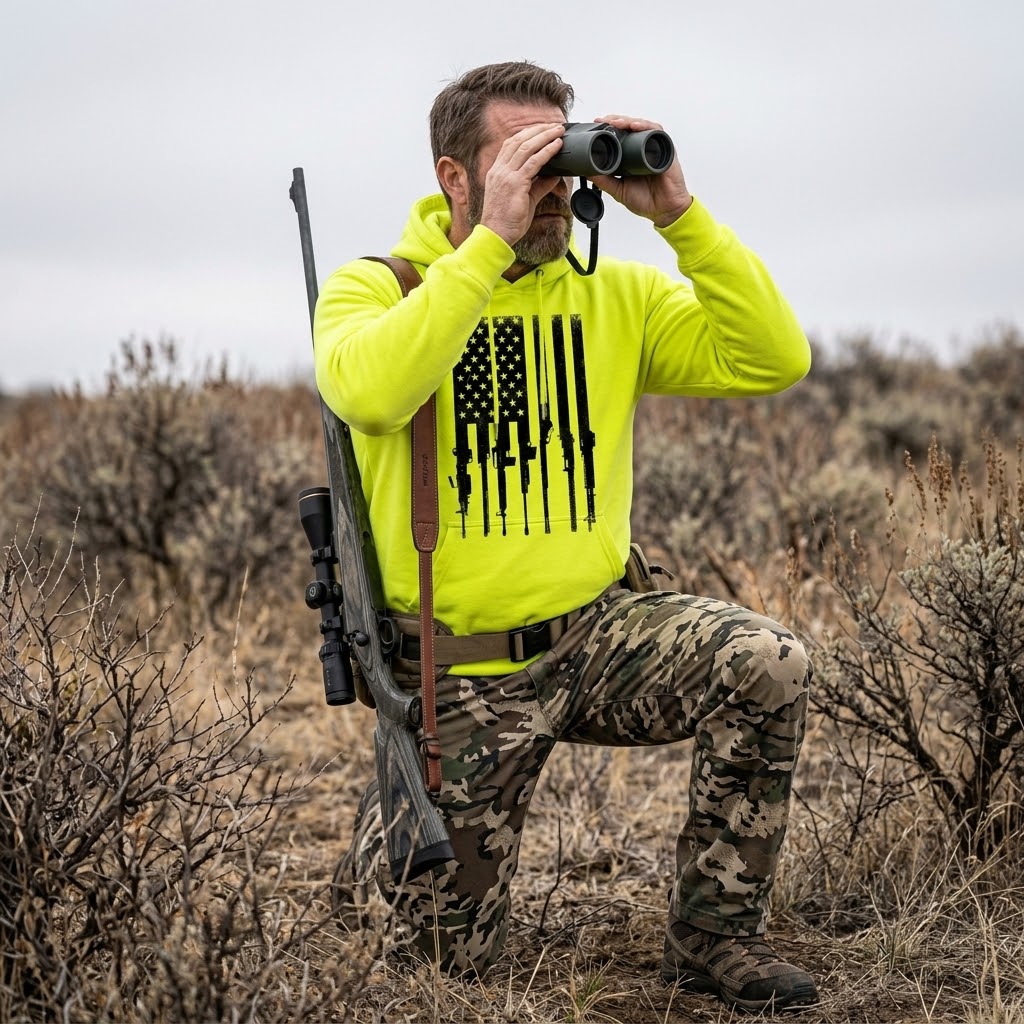 Flag With Gun Stripes distressed graphic unisex hoodie - view 3 - Reborn XII