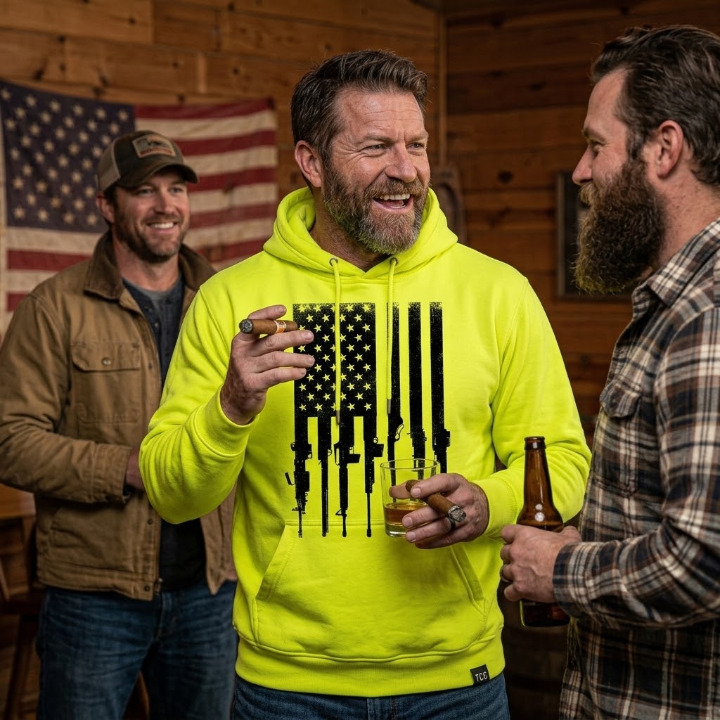 Flag With Gun Stripes distressed graphic unisex hoodie - view 5 - Reborn XII