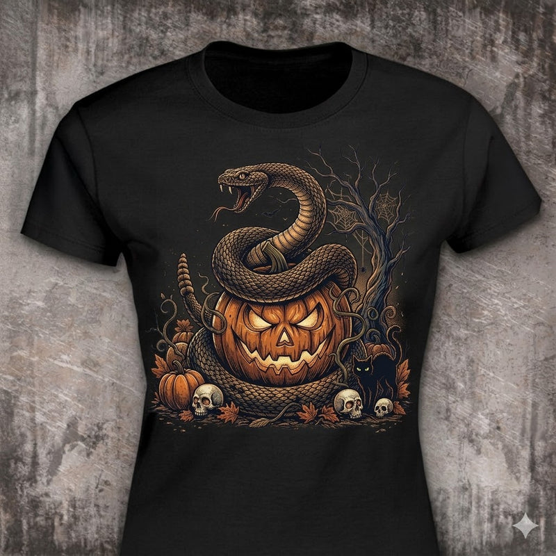 Don't Tread On Halloween distressed graphic women's T-shirt in black — patriotic Halloween graphic — Reborn XII