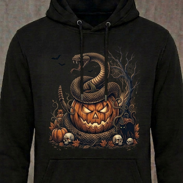 Don't Tread On Halloween distressed graphic unisex hoodie in black — patriotic Halloween graphic — Reborn XII