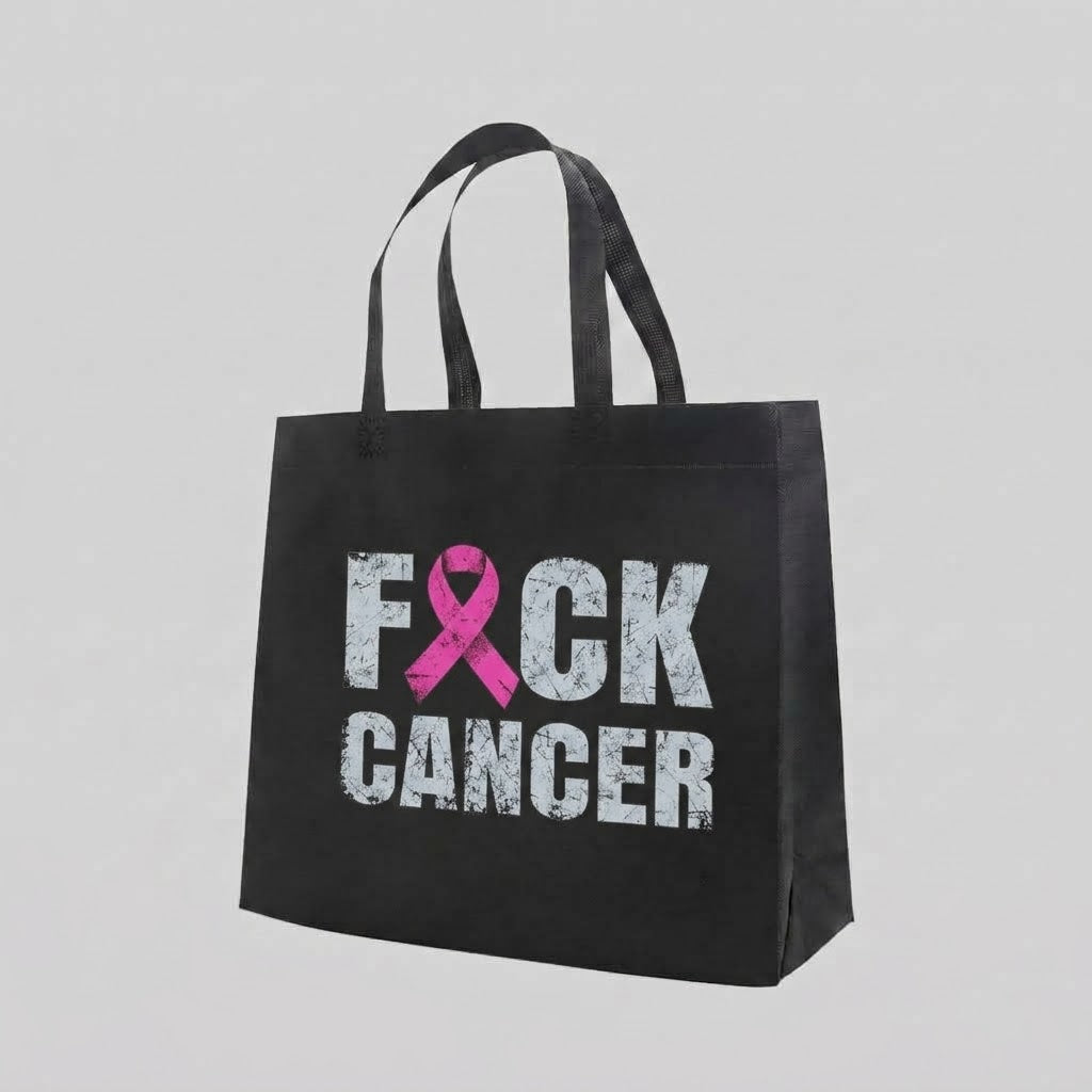 Stand Against Breast Cancer - Tote Bag — reusable tote bag with cancer awareness graphic with a pink ribbon — Reborn XII