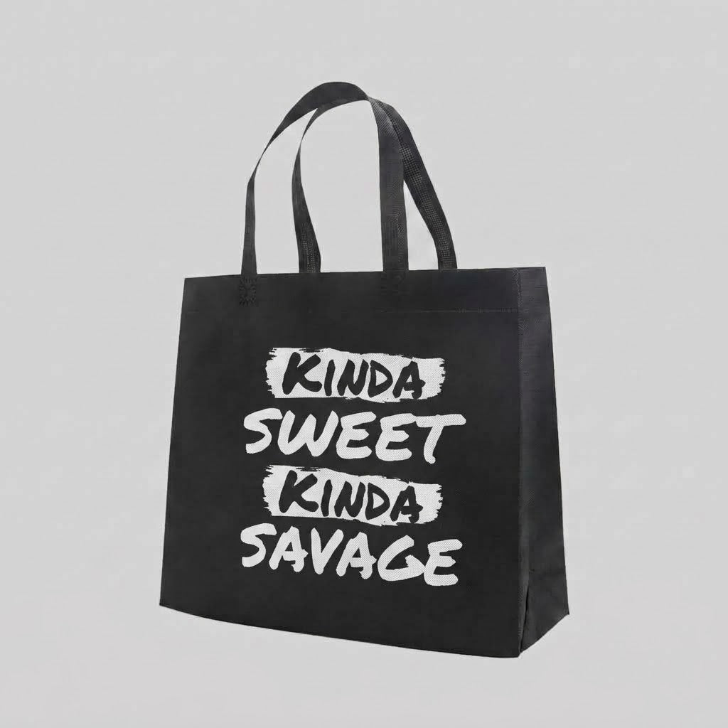 Kinda Sweet Kinda Savage - Tote Bag — reusable tote bag with women’s empowerment graphic — Reborn XII