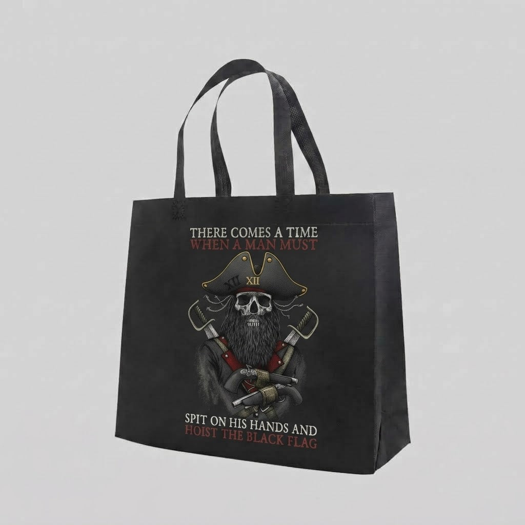 Hoist The Black Flag - Tote Bag — reusable tote bag with skull graphic — Reborn XII