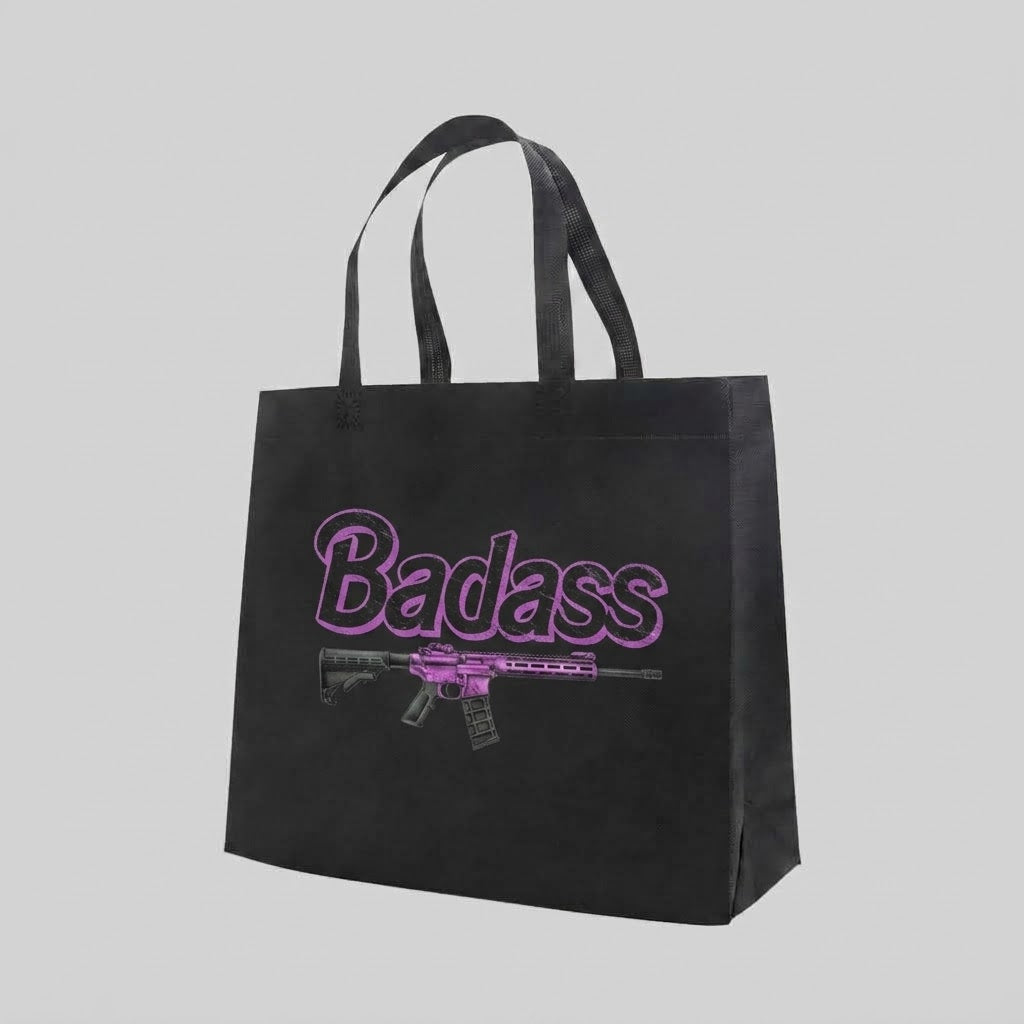 Badass Woman - Tote Bag — reusable tote bag with women’s empowerment graphic — Reborn XII