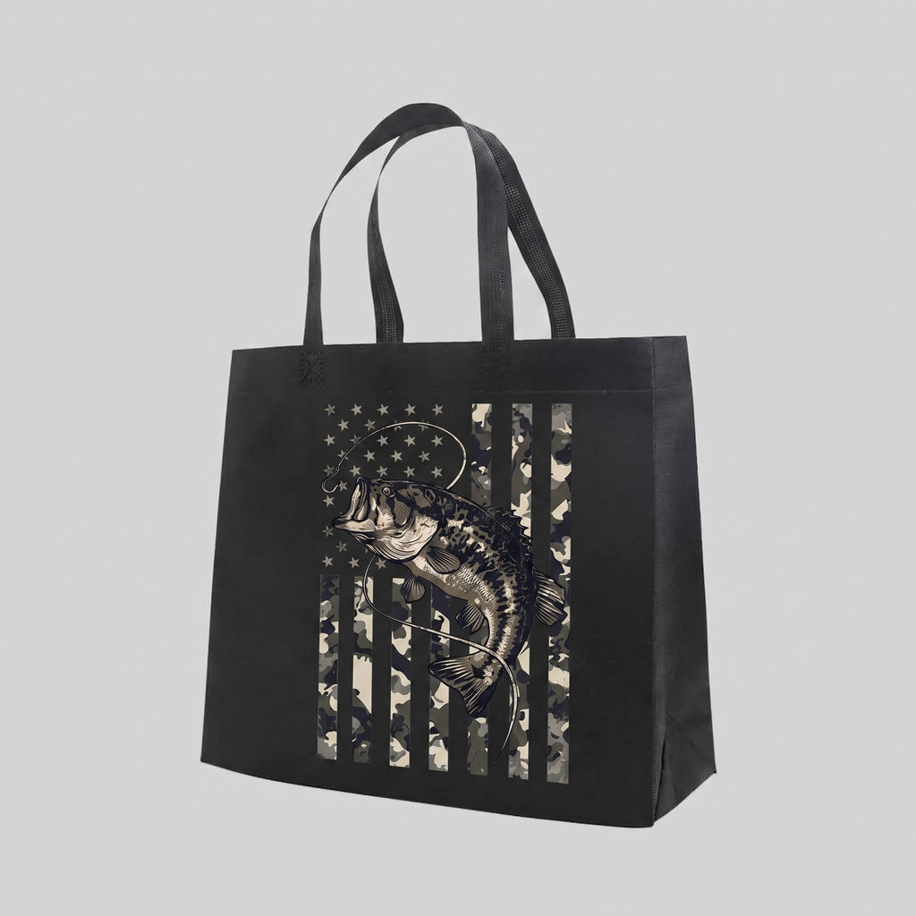 Patriotic Catch - Tote Bag — reusable tote bag with hunting and outdoors graphic — Reborn XII