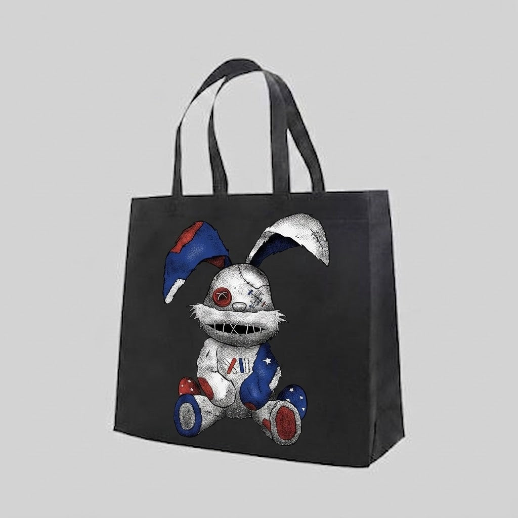 Stitched Bunny - Tote Bag — reusable tote bag with Christmas graphic — Reborn XII