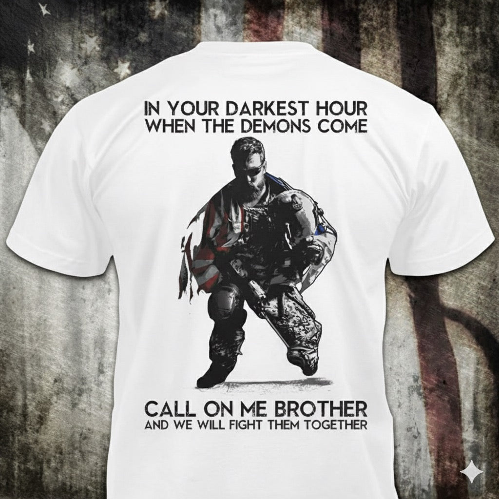 In Your Darkest Hour distressed graphic men's T-shirt in white from Reborn XII