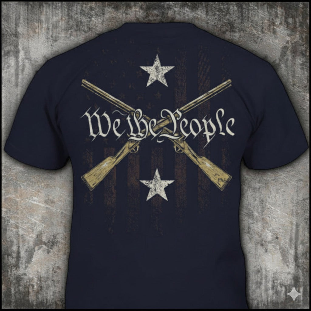 Liberty Rifles distressed graphic men's T-shirt in navy blue - view 2 - Reborn XII