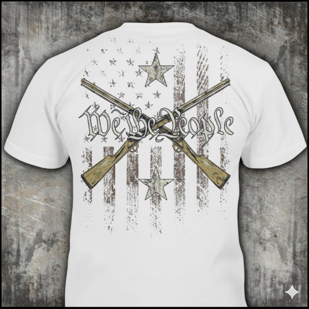 Liberty Rifles distressed graphic men's T-shirt in white from Reborn XII