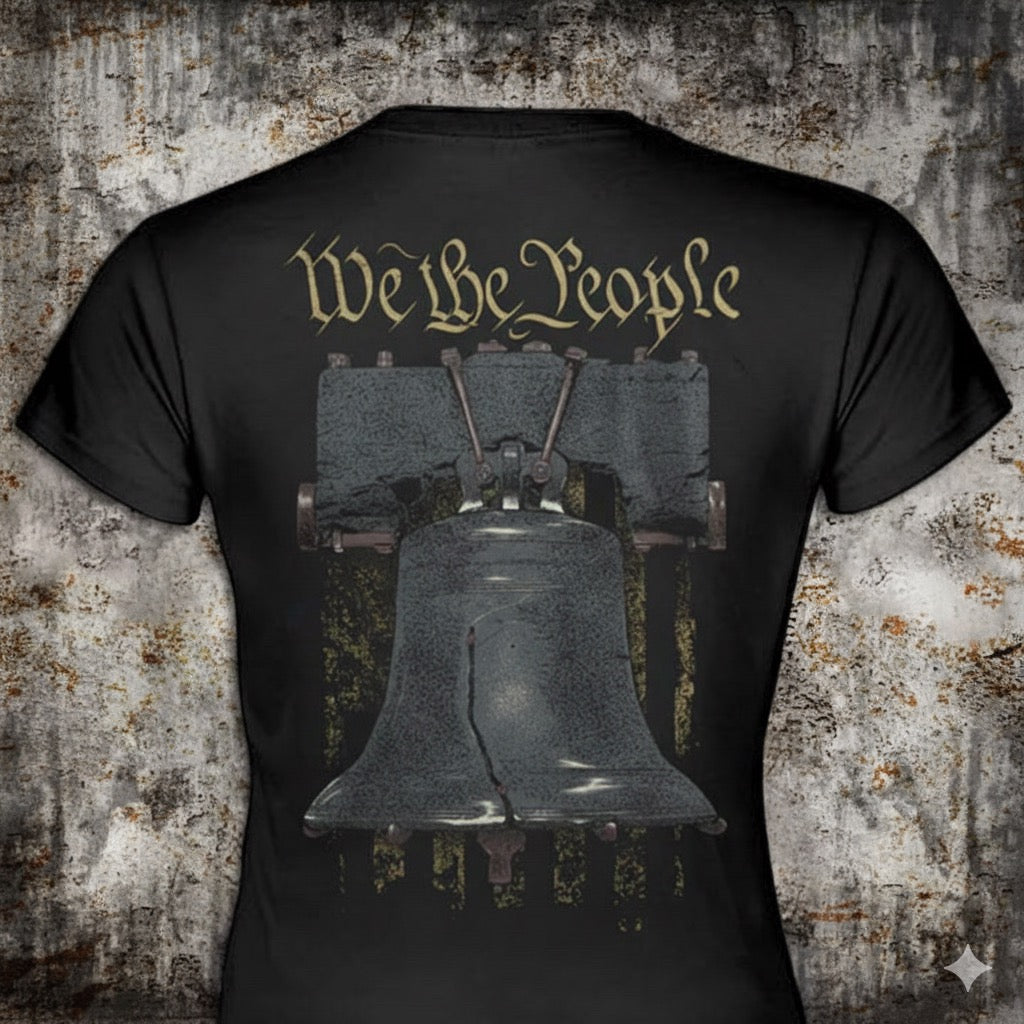 Liberty Rings distressed graphic women's T-shirt from Reborn XII
