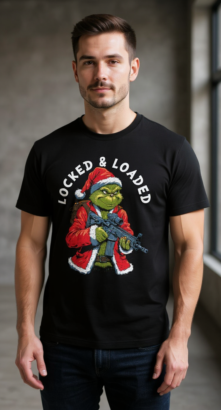 Locked And Loaded distressed graphic men's T-shirt - view 2 - Reborn XII