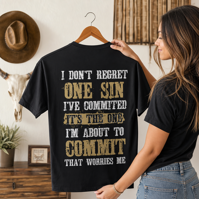 One Sin distressed graphic women's T-shirt - view 4 - Reborn XII