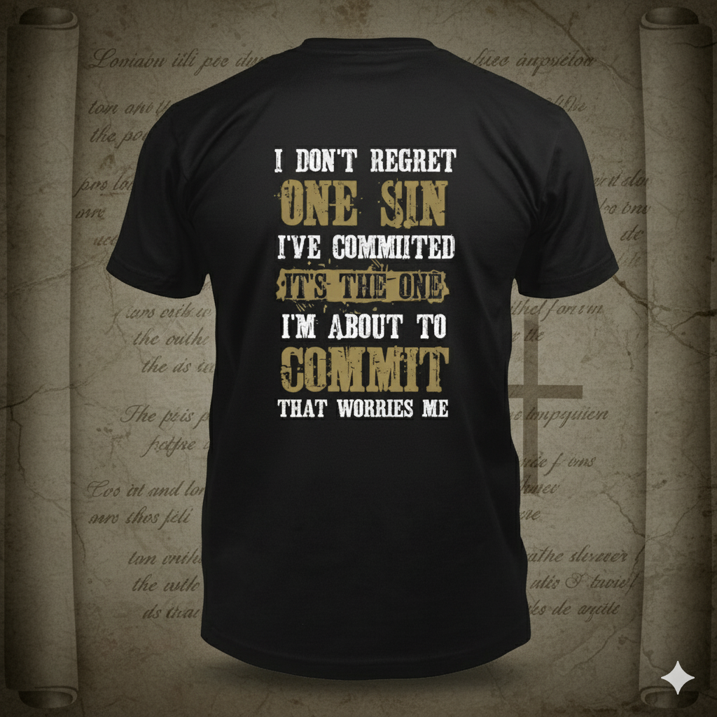 One Sin distressed graphic men's T-shirt from Reborn XII