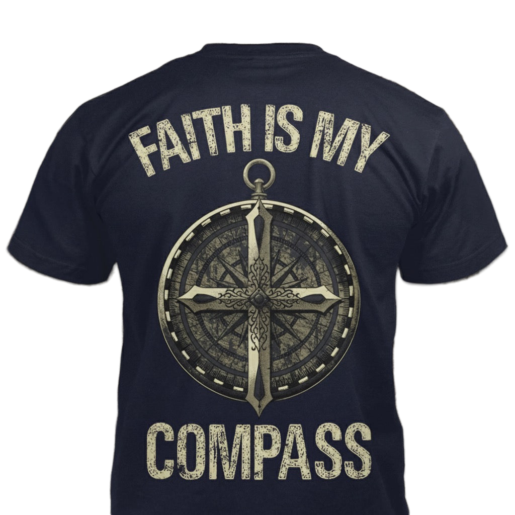 Faith Is My Compass distressed graphic men's T-shirt - view 6 - Reborn XII