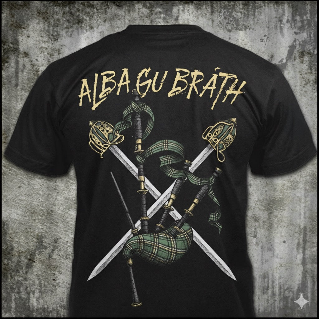 Scotland Forever distressed graphic men's T-shirt in black - view 2 - Reborn XII