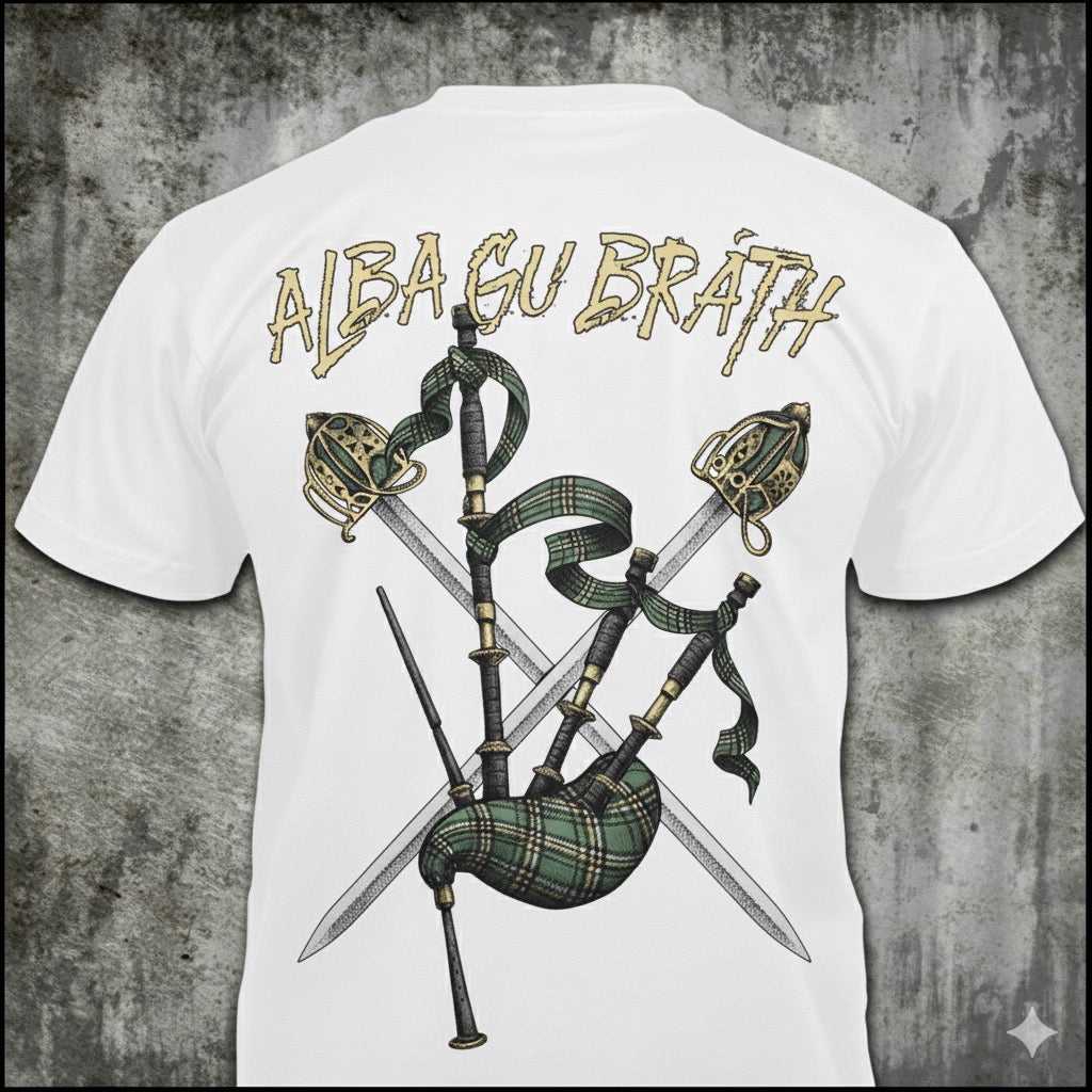 Scotland Forever distressed graphic men's T-shirt in white from Reborn XII
