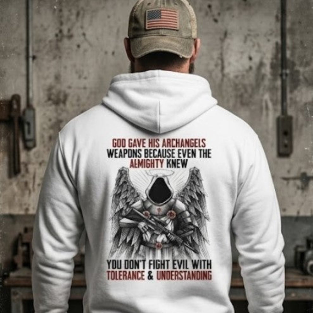Archangels distressed graphic unisex hoodie - view 2 - Reborn XII