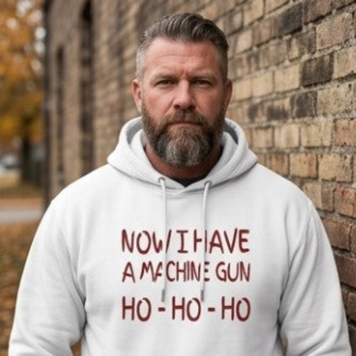 Ho-Ho-Ho distressed graphic unisex hoodie - view 2 - Reborn XII