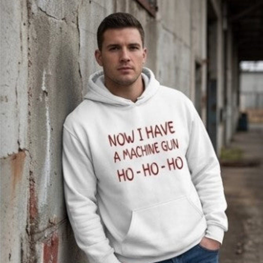 Ho-Ho-Ho distressed graphic unisex hoodie - view 3 - Reborn XII
