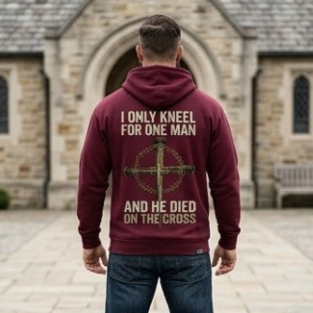 Only Kneel For One distressed graphic unisex hoodie - view 3 - Reborn XII