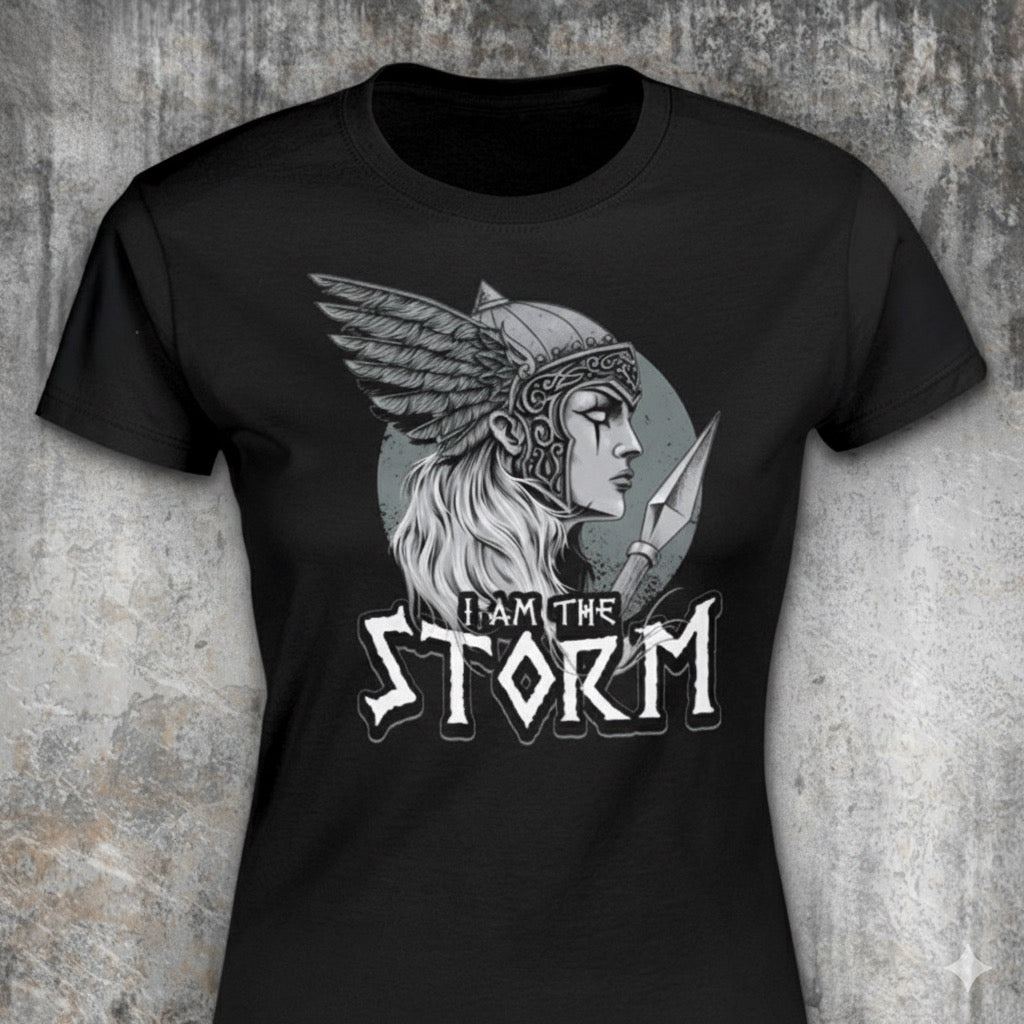 Storm distressed graphic women's T-shirt from Reborn XII