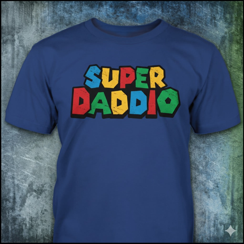 Super Daddio distressed graphic men's T-shirt in blue - view 2 - Reborn XII