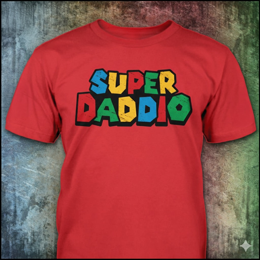 Super Daddio distressed graphic men's T-shirt in red - view 3 - Reborn XII