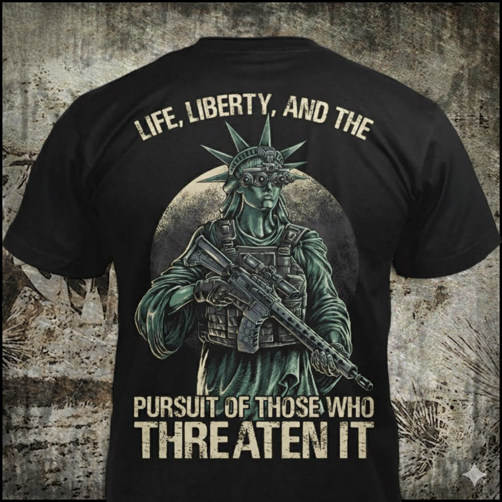 Tactical Liberty distressed graphic men's T-shirt from Reborn XII
