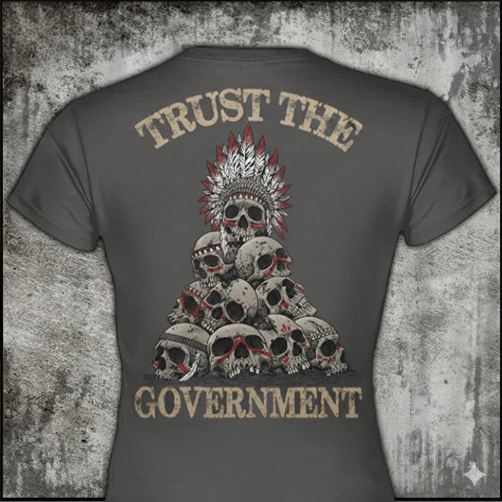 Trust The Government distressed graphic women's T-shirt from Reborn XII