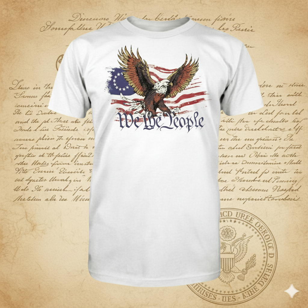 We The People - American Eagle distressed graphic men's T-shirt from Reborn XII
