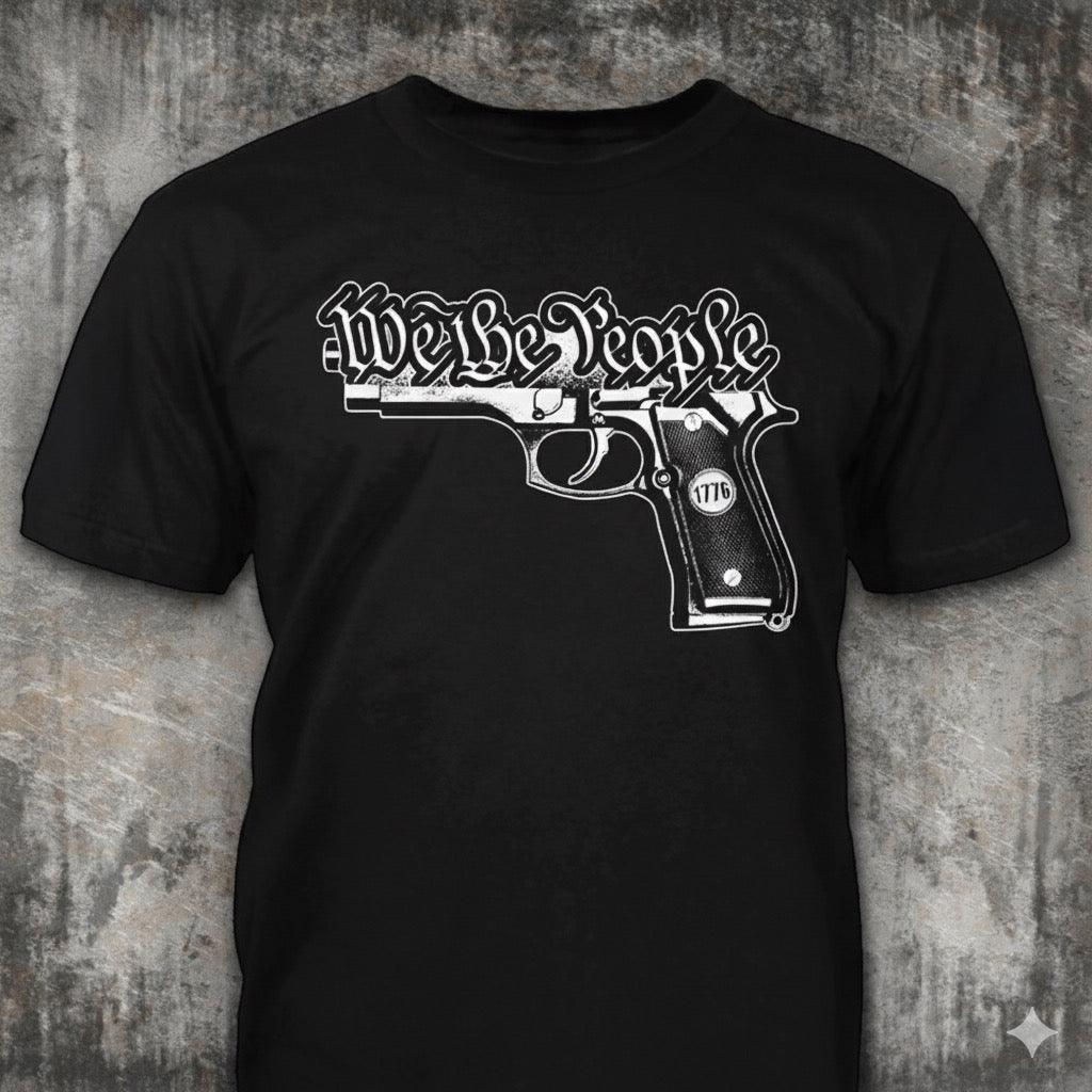 We The People Gun distressed graphic men's T-shirt from Reborn XII