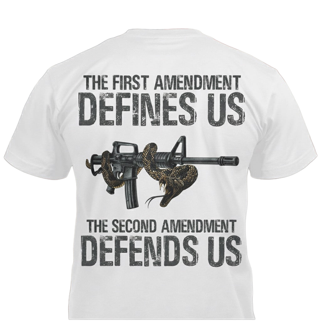 Defending Freedom distressed graphic men's T-shirt - view 10 - Reborn XII