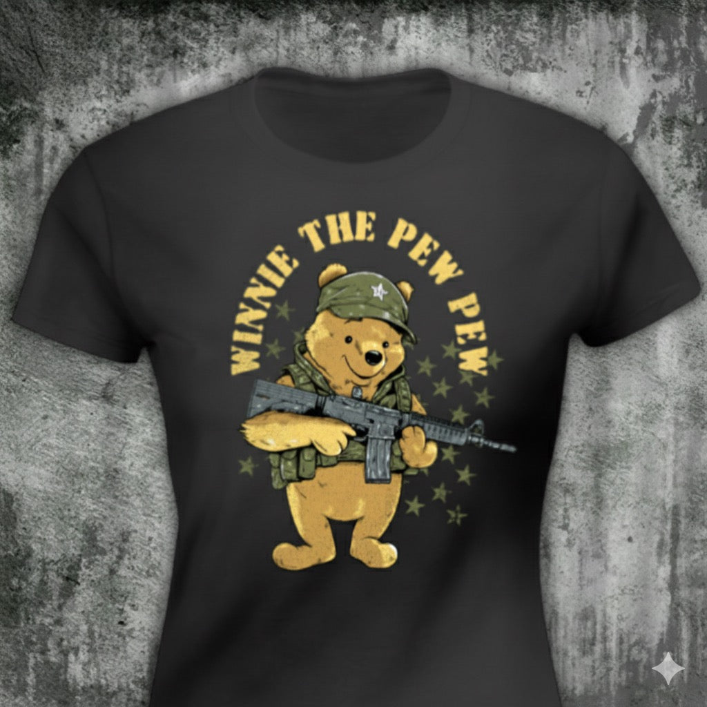 Winnie the Pew distressed graphic women's T-shirt from Reborn XII