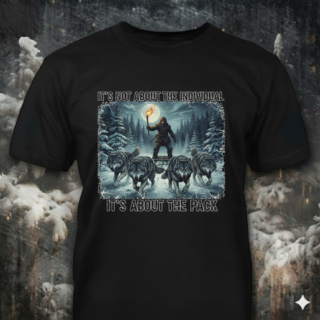 Wolf Pack distressed graphic men's T-shirt from Reborn XII