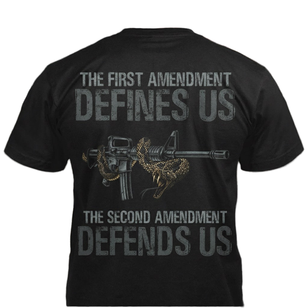 Defending Freedom distressed graphic men's T-shirt - view 11 - Reborn XII