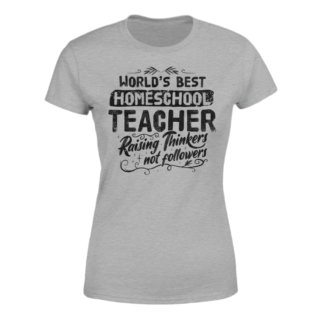 Homeschool Teacher distressed graphic women's T-shirt - view 8 - Reborn XII